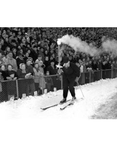 Oslo, Norway: Lauritz Bergendal carries the Olympic torch